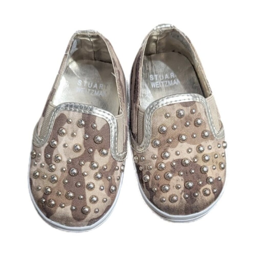 Stuart Weitzman "My First Weitzman" Studded Camo Shoes - baby size 3 (3-6m)